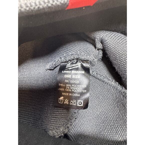 Milwaukee Lined Beanie One Size Gray Fleece Lined Tool Dad M7516 Hat Outdoors - Picture 5 of 7